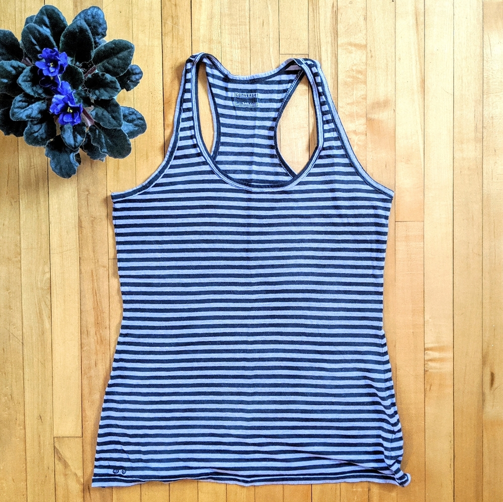 donating soon! 👋 converse one star striped racerback tank top